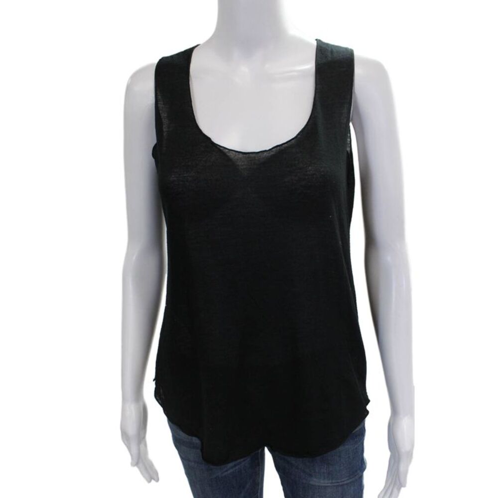 LNA Womens Black Basic Tank Scoop Neck Sleeveless Top Size XS